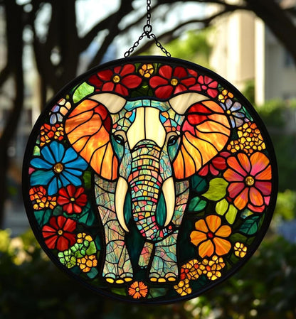 Elephent Hippie Acrylic Sun Catcher Catchers for Windows Indoor Hanging Decorations Outdoor Window Decor Suncatcher