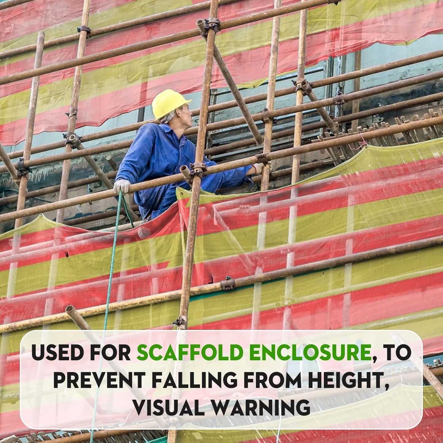 2 Rolls 3.3' x 164' Safety Construction Fence Net HDPE High Visibility Temporary Barrier Netting Safety Warning Roadblock for Garden Construction Snow Poultry Event Fencing (Red and Yellow)