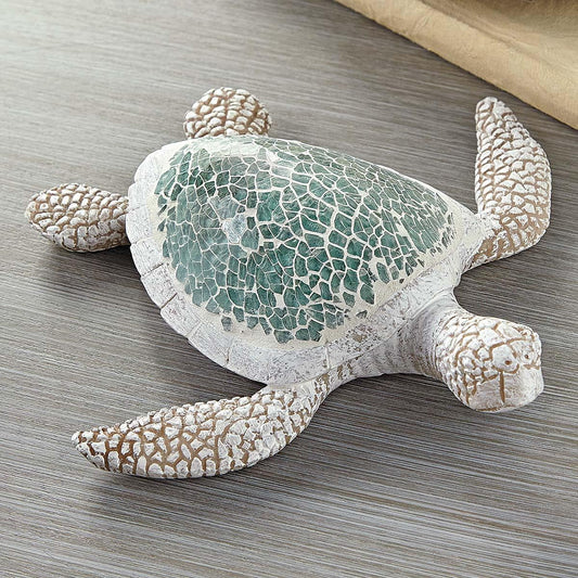 BLACK FOREST DECOR Mosaic Sea Turtle Sculpture