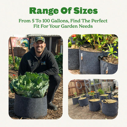 Epic Gardening 1 Pack 60 Gallon Grow Bags with Handles (Lined) - Heavy Duty Fabric Pots for Vegetables, Herbs & Flowers - Breathable Cloth Planters for Indoor & Outdoor Gardening, Moisture Retaining