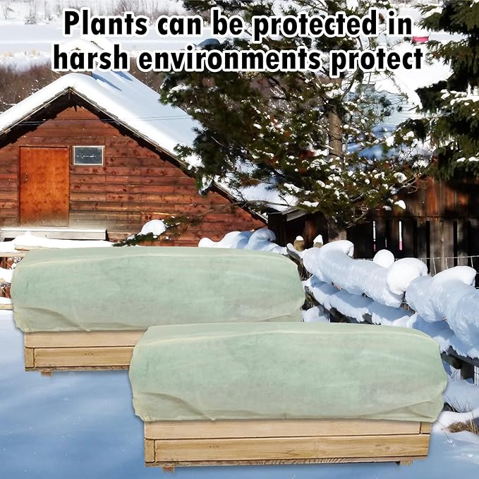 Rectangular Plant Protection Cover, Plant Frost Protection Cover, Tree Plant Protection Wrap Cover, Winter Outdoor Garden Plant Frost Protection Blanket Bag, 2 Pieces, 51 x 27.5 x 17.7 Inches