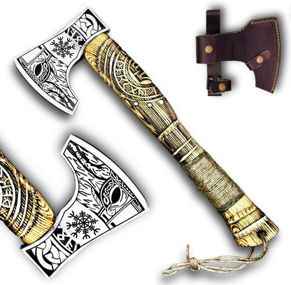 Poshland Custom Handmade Axe/Leather Cover - Vertical Carry, Multipurpsoe Tool