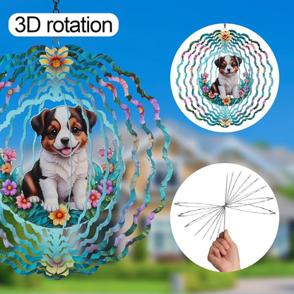 Metal Wind Spinners for Outdoor,Birthday Gifts for Women Mom Grandma, 12 Inch Dogs Wind Spinner, Kinetic Sculpture Garden Decor for Ornament Gifts