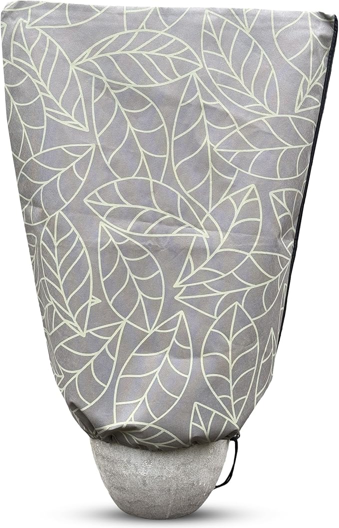 Plant Covers Freeze Protection 24"x32" in 2 Pack | Brown Winter Frost Blankets for Outdoor Plants | Reusable Garden Cover Bags with Zipper Drawstring | Cold Weather Shrub Protection Cloth