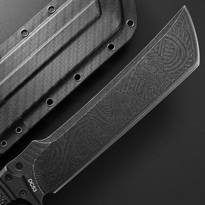 GTK1 Fixed Blade Knife DC53 Steel Blade Nylon Fiberglass Handle Full Tang EDC Tool Knifes for Outdoor Camping Survival Adventure Bushcraft(Pattern blade)