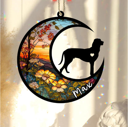 Personalized Dog Memorial, Custom Name Porcelaine Dog Christmas Ornament with Name, Custom Breeds, Pet Loss Light Catcher, Gifts for Lovers Loss of Pet Sympathy on Mothers Day Christmas