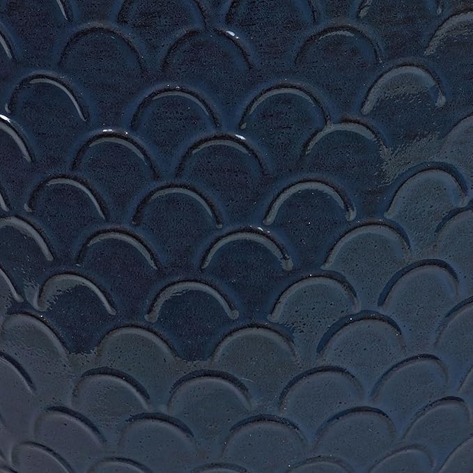 Sunnydaze Dinah 12.5" Metal Outdoor Plant Pot Set with Drainage Holes and Rubber Plugs - Navy Glaze - Set of 4