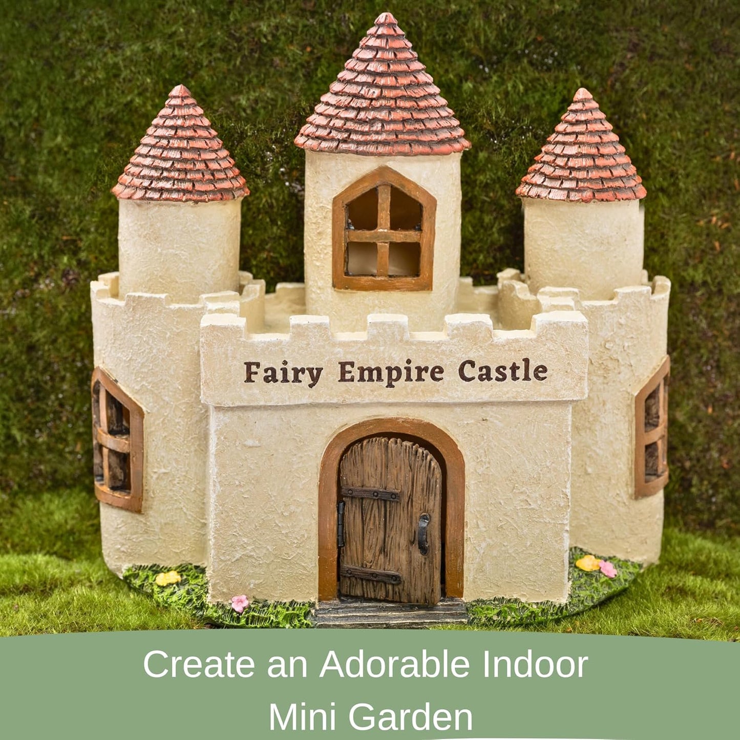 PRETMANNS Fairy Garden House – Large Fairy House for Outside – 9” High with Door That Opens – Sturdy Fairy Garden Building – Adorable Miniature Garden Accessories Supplies