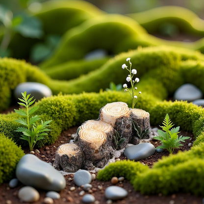 Miniature Resin Stump Micro Landscape Fairy Garden Ornament Mini Doll House Outdoor Landscape Decor Outdoor Statues Garden Sculptures Outdoor Décor Miniature Landscape