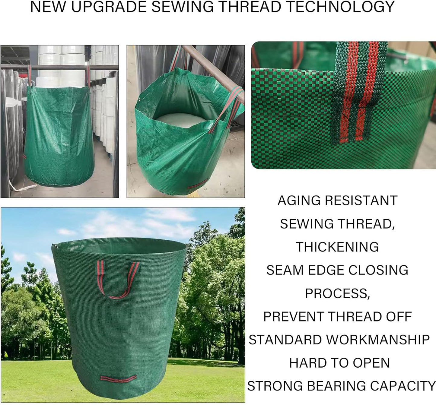 Reusable Yard Waste bags,Collapsible Leaf Bag with Gardening Gloves,Yard Debris Collapsible Bag With 4 Handles, for Leaves, Lawn Debris & Grass Clippings (80Gallon)