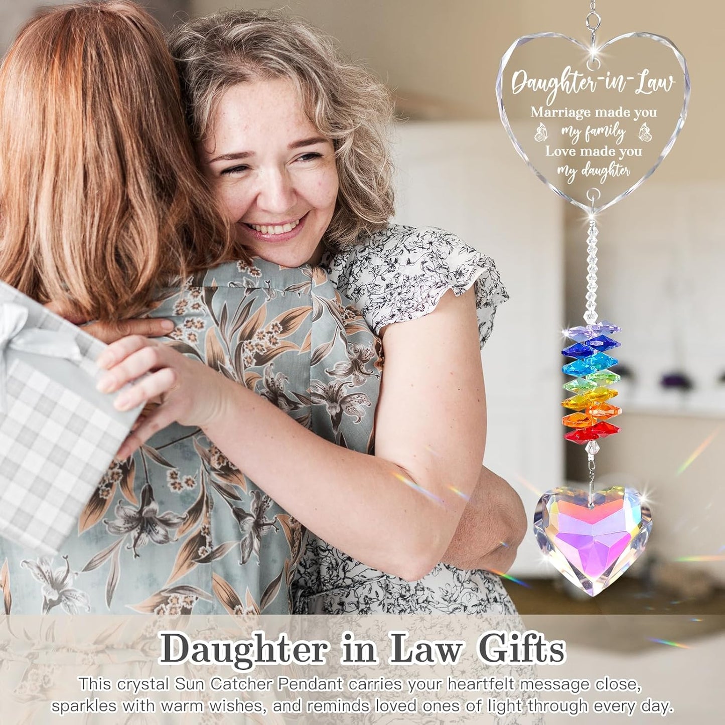 Daughter in Law Gifts, Birthday Wedding Gift - Crystal Suncatcher, Christmas, Anniversary Presents Gifts for Future Daughter- in-Law, Son Girlfriend from Mother, Mom, Mother in Law