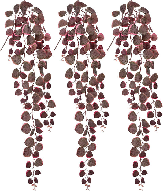 Briful 3 Pack Fake Hanging Plant 39.3" Artificial Hanging String of Hearts Plant Faux Trailing Vine