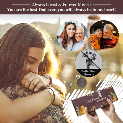 Memorial Gifts for Loss of Dad, 25'' Memorial Wind Chimes for Loss of Father, Sympathy Gifts for Lose of Dad Father, Bereavement/Condolence/Remembrance Gifts