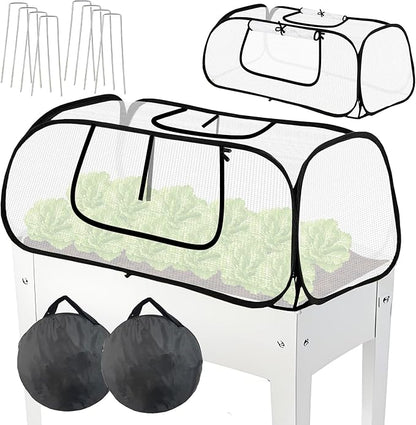 45*22*16" Plant Covers Freeze Protection with Two Air Hole and Breathable Mesh for Raised Beds, Accelerator Plants Cover, Mini Greenhouse Cover, Frost Cover for Plant Vegetable Seedling Protector 2PCS