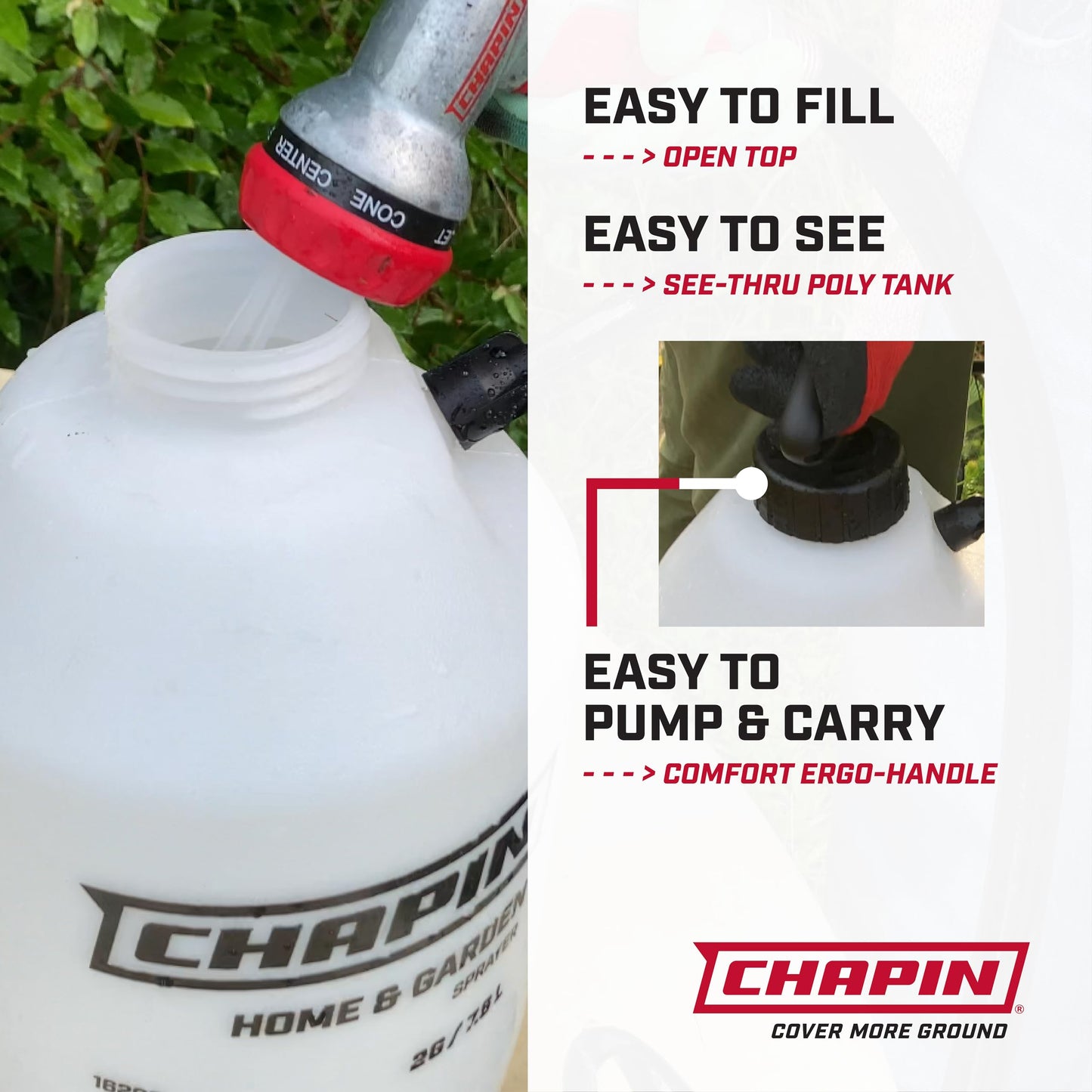 Chapin 1-Gallon Pump Sprayer, Anti-Clog for Consistent Spray