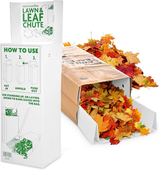 Lawn and Leaf Chute, Reusable Lawn Bag Holder for Easy Leaf Collecting, Durable Lawn Bag Funnel for