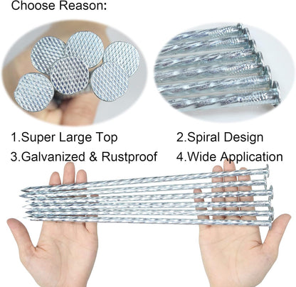 10 Inch Landscape Stakes Galvanized Metal Landscape Edging Anchoring Spikes Stakes, Camping Stakes Tent Pegs for Artificial Turf, Paver Edging, Weed Barrier, House Construction, Carpentry (15)
