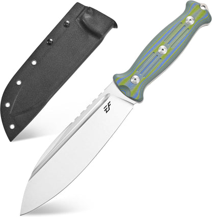 Eafengrow EF149 Fixed Blade Knife N690 Steel Blade Colorful G10 Handle Full Tang EDC Straight Knife for Hunting Camping Adventure