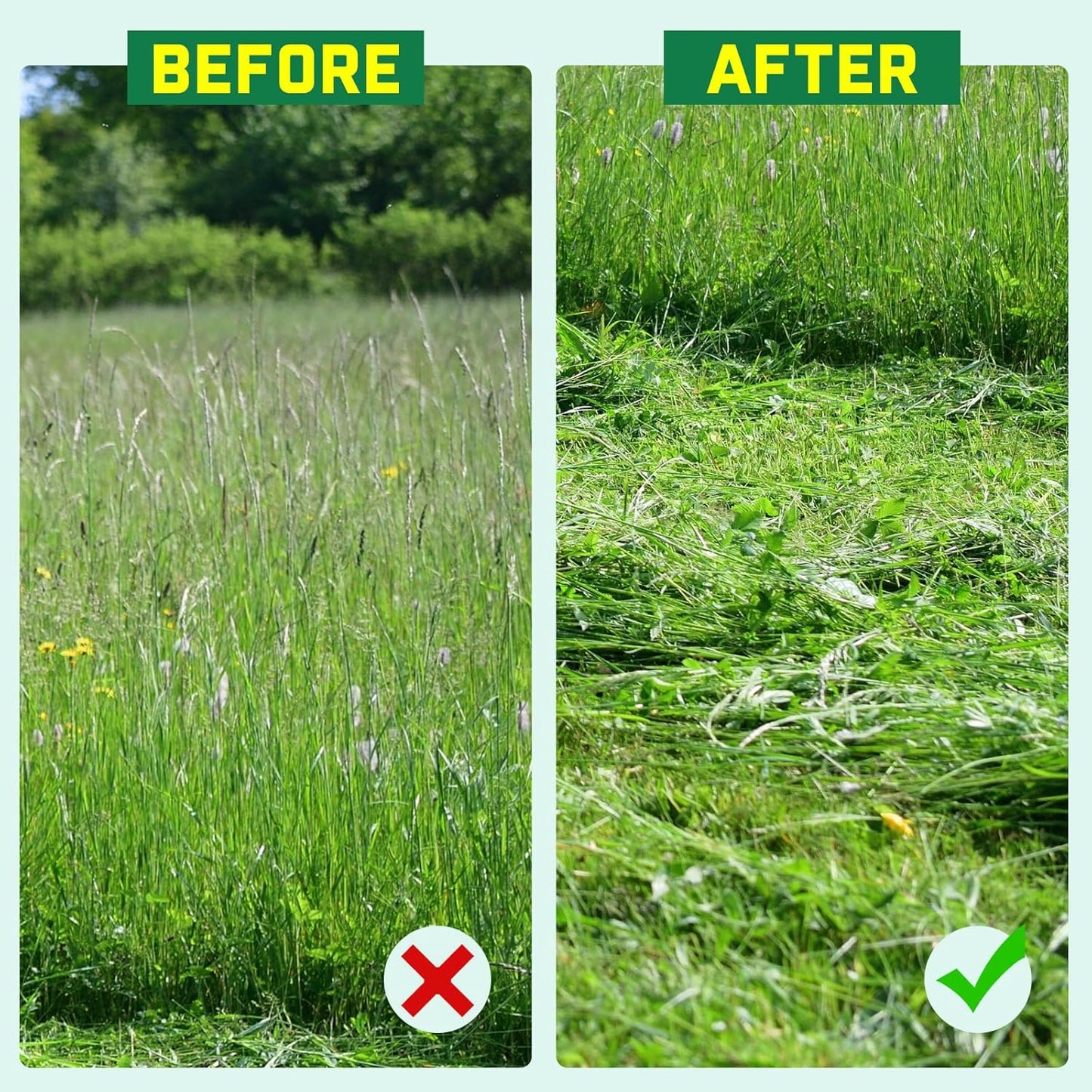 Buzzlett 37" Grass Whip with Double-Edged Serrated Blade, Grass Cutter Hand Tool, Manganese Steel Manual Weed Cutter, Sturdy and Durable, Cut Tall Grass and Overgrown Weeds