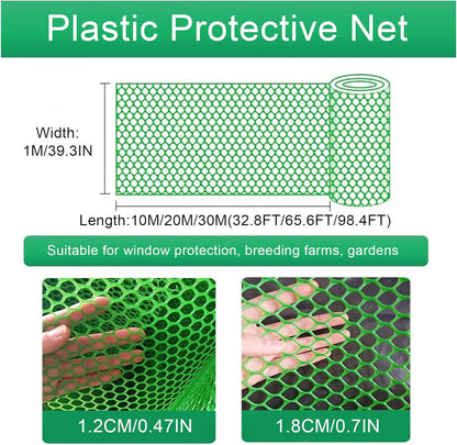 Wire Fence Mesh Green Plastic Mesh Roll 39.3″ Wide Poultry Fencing Multi-Use Garden Fence for Snow Fence Chicken Plants Balcony Protection Barrier(Size:1x20M - Mesh 1.2cm)