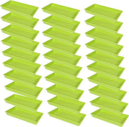 SUNPACK 10" x 20" Heavy Duty Mesh Plastic Seed Starting Tray, Lime Green, 2.3" (Pack of 30) - Ensures Water Drainage and Aeration, Perfect for Greenhouses or Indoor Gardening
