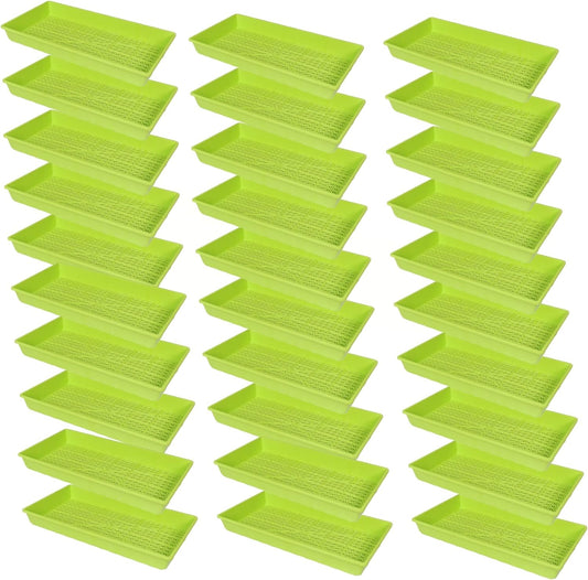 SUNPACK 10" x 20" Heavy Duty Mesh Plastic Seed Starting Tray, Lime Green, 2.3" (Pack of 30) - Ensures Water Drainage and Aeration, Perfect for Greenhouses or Indoor Gardening