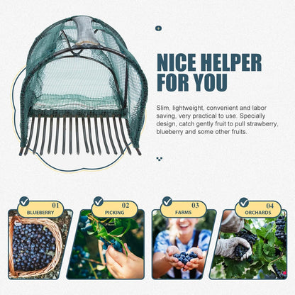 Tofficu Ergonomic Blueberry Picker with Steel Comb and Handle, Lightweight Fruit Harvesting Tool for Berries and Small Fruits, Ideal for Outdoor Garden Use