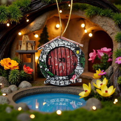 Mini Fairy Garden Door for Tree, Miniature Fairy Door for Fairytale Tiny House Doors, Bonsai Terrarium Micro Landscape Decoration Accessories, Outdoor Statues, Garden Sculptures and Statues (Pendant)