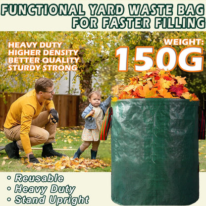Reusable Yard Waste Bags, 72 Gallon Lawn and Leaf Bags, 6 Pack Garden Weed Heavy Duty with 4 Handles Standable&Collapsible Outdoor Trash Bags, Camping Yard Recycling Bags with 2 Pair of Gloves