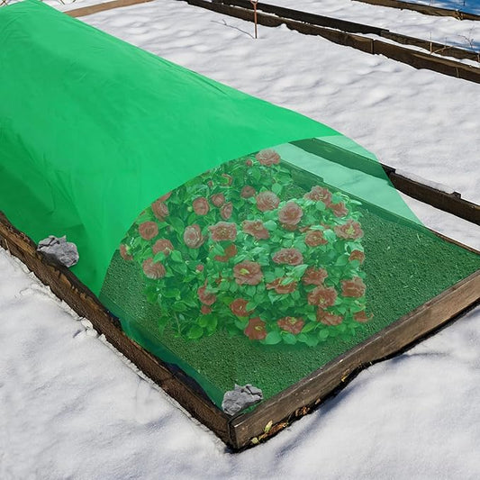Alphatool 2.0oz/yd² Plant Covers Freeze Protection - 10 x 12 ft Easy of Use Green Winter Plant Frost Blanket Shield for Raised Beds, Reusable Garden Fabric Cloth Floating Row Cover for Outdoor Plants