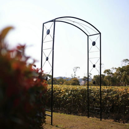 Steel Garden Arch, 7'6" High x 4'7" Wide, Garden Arbor for Various Climbing Plant, Outdoor Garden Lawn Backyard