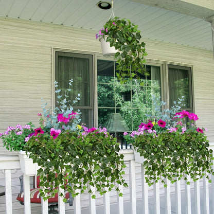 Hollyone 2pcs Artificial Hanging Plants 24" Fake Ivy Vine Faux Ivy Leaves Hanging Plant Greenery for Wall House Room Patio Indoor Outdoor Home Shelf Office Wedding Decor