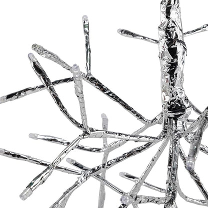 Alpine Corporation | 10"H Indoor Christmas Snowflake Ornament with White LED Lights — Elegant Glowing Silver Holiday Décor for Tabletops & Mantels