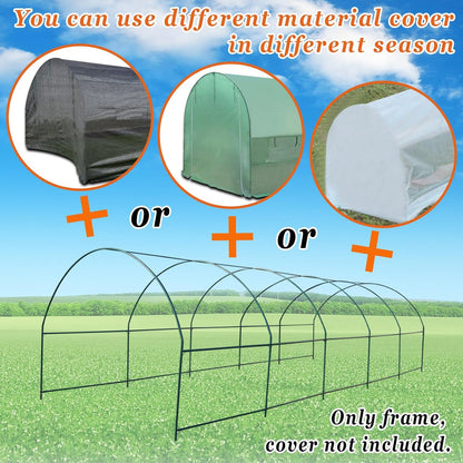 Strong Camel Greenhouse Replacement Frame for 24.6'X10' X 7' Larger Hot Garden House, Support Arch Frame Climbing Plants/Flowers/Vegetables (24.6'X10' X 7')