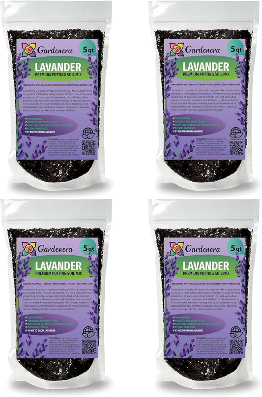 Gardenera Organic Lavender Soil Blend - Enhance The Beauty and Aroma of Your Garden - 20 QUARTS