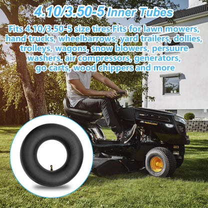 4.10/3.50-5 Inner Tube (2 PACK) with TR-87 Bent Valve Stem,Replacement for Wheelbarrows, Mowers, Hand Trucks and More 4.10-5 3.50-5 Tire and Tubes (4.10/3.50-5)