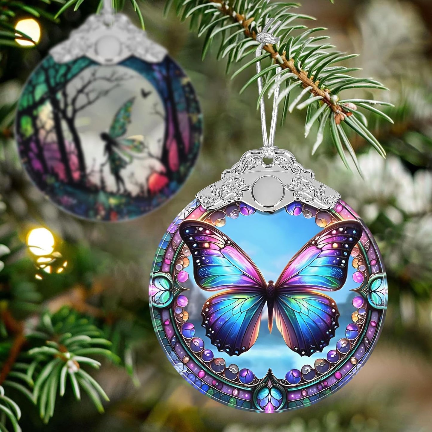 Christmas Ornament - Stained Glass Butterfly - Home Decor - Holiday Present Ideas - Gift Exchange - Gorgeous Butterfly