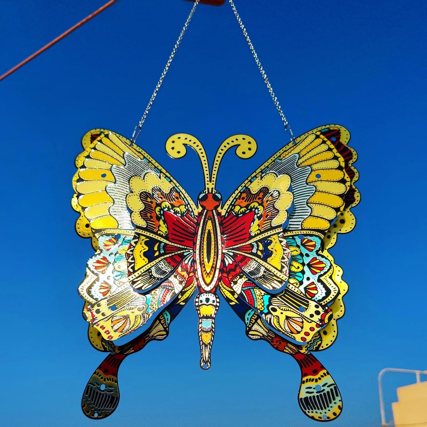 12" Stainless Steel Butterfly Wall Decor for Indoor Outdoor,Giant Butterfly Decorations Metal Wall Art,Hanging Decorations for Garden Yard Porch Patio - Birthday Gift for Mother's Day Christmas