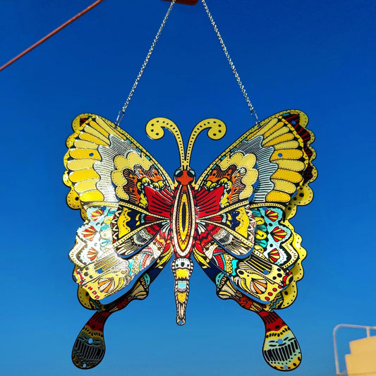 12" Stainless Steel Butterfly Wall Decor for Indoor Outdoor,Giant Butterfly Decorations Metal Wall Art,Hanging Decorations for Garden Yard Porch Patio - Birthday Gift for Mother's Day Christmas