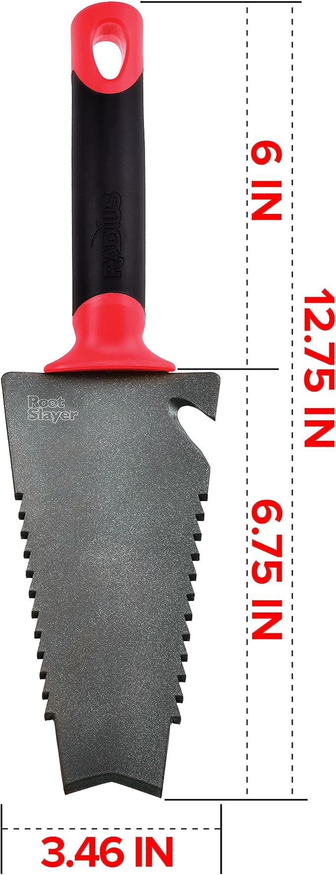 Radius Garden 17011 Root Slayer, Trowel/Holster, Original Red