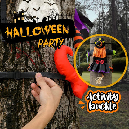 Halloween Decorations Outdoor Crashing Witch: 44'' Flying Crashed Witches Hanging into Tree - Halloween Decor for Yard Garden Porch