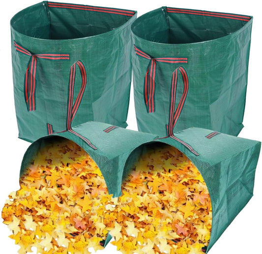 4-Pack leaf collectors,Large Yard Dustpan-Type 53-Gallon Garden Bag for Collecting Leaves，Reuseable