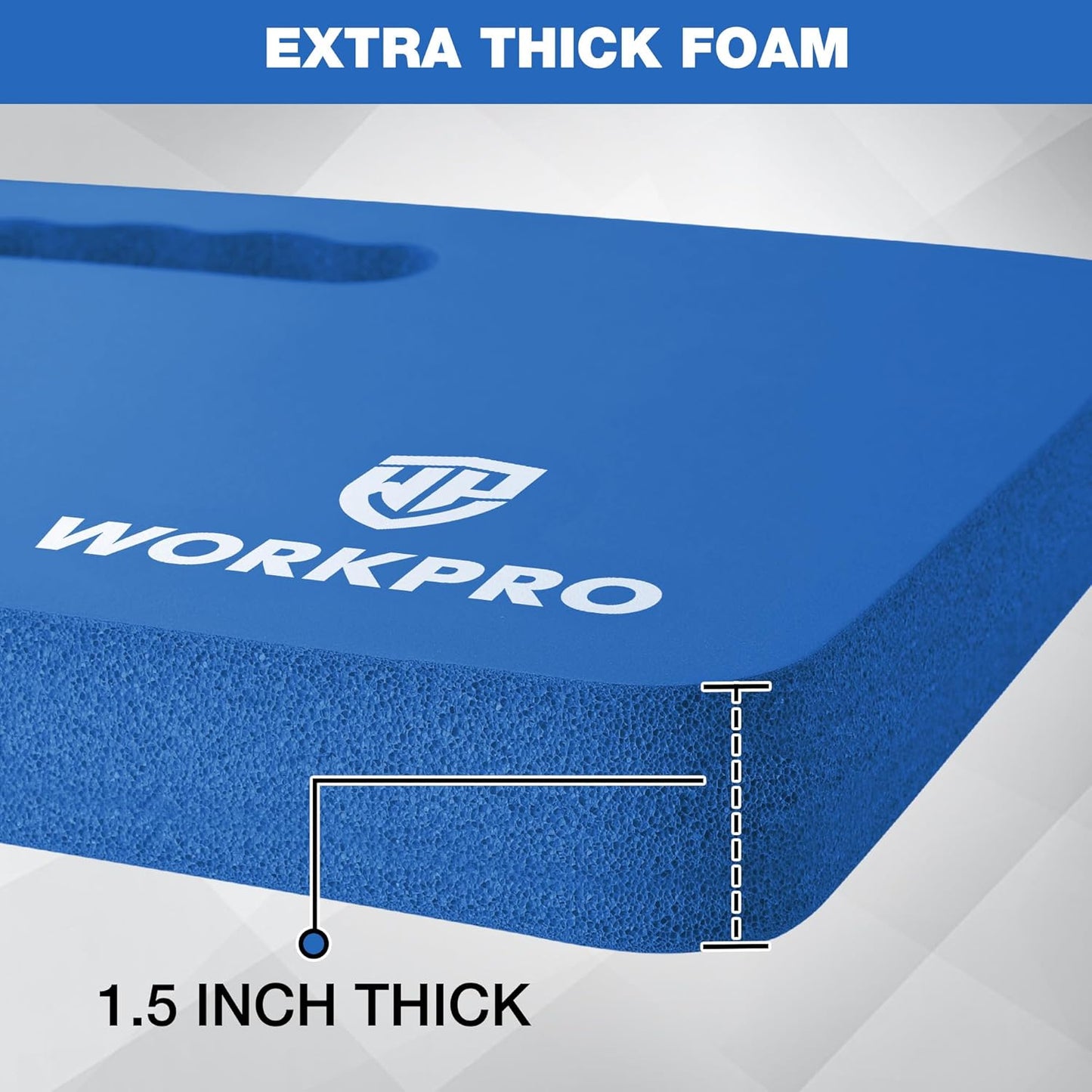 WORKPRO Extra Thick Kneeling Pad, Soft Foam Cushioning for Knee, Large Foam Kneeler Mat for Gardening, Bathing Baby, Workout Supplies, 17.5 x 11 x 1.5 in, Blue