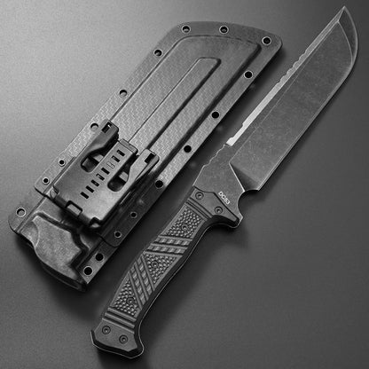 GTK32 Fixed Blade Knife DC53 Steel Blade Full Tang Nylon Fiberglass Handle Heavy Duty Knifes for Field Hunting Camping Bushcraft(Black)
