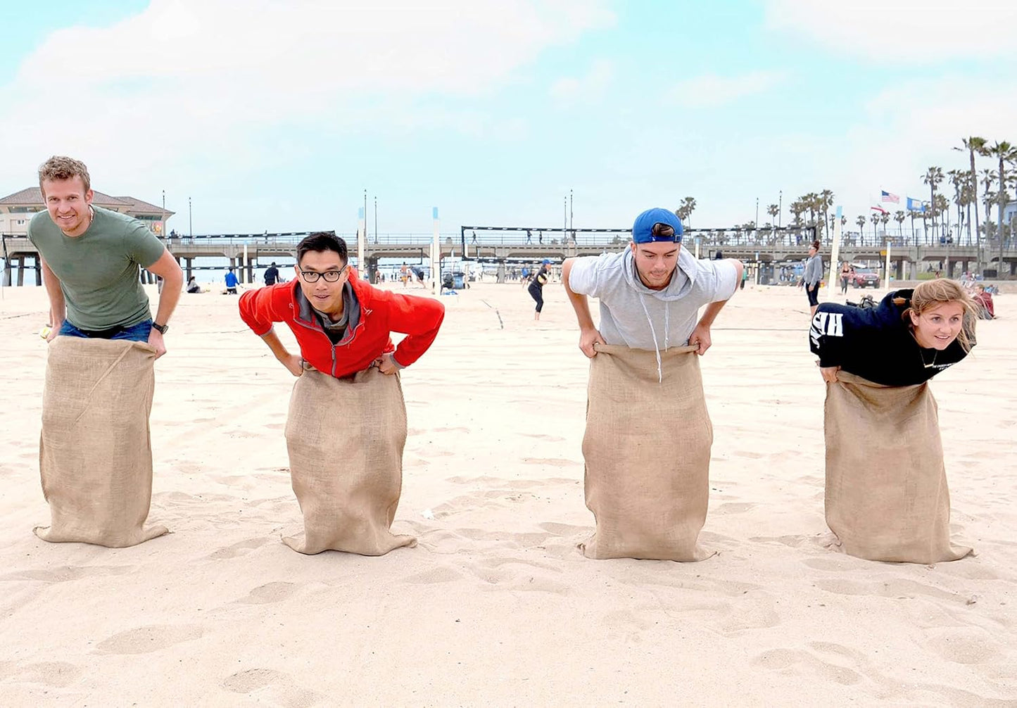 Sandbaggy - Large Burlap Bags 24" x 40" - Burlap Sack Race Bags for Kids & Adults - Premium Quality Burlap for Vegetables- Bad Weather/Frost Protection - Pack of 4 - Great as Potato Sacks