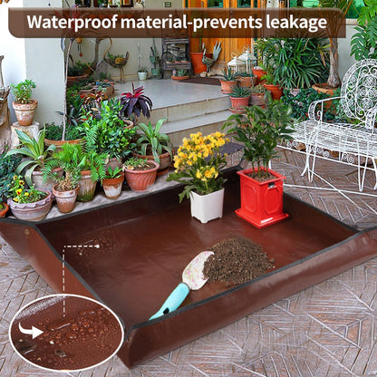 39.5" X 31.5" Large Repotting Mat for Indoor Plants Transplanting and Dirt Control - Portable Potting Tray for Plant Lovers Gardening Gifts for Women Men