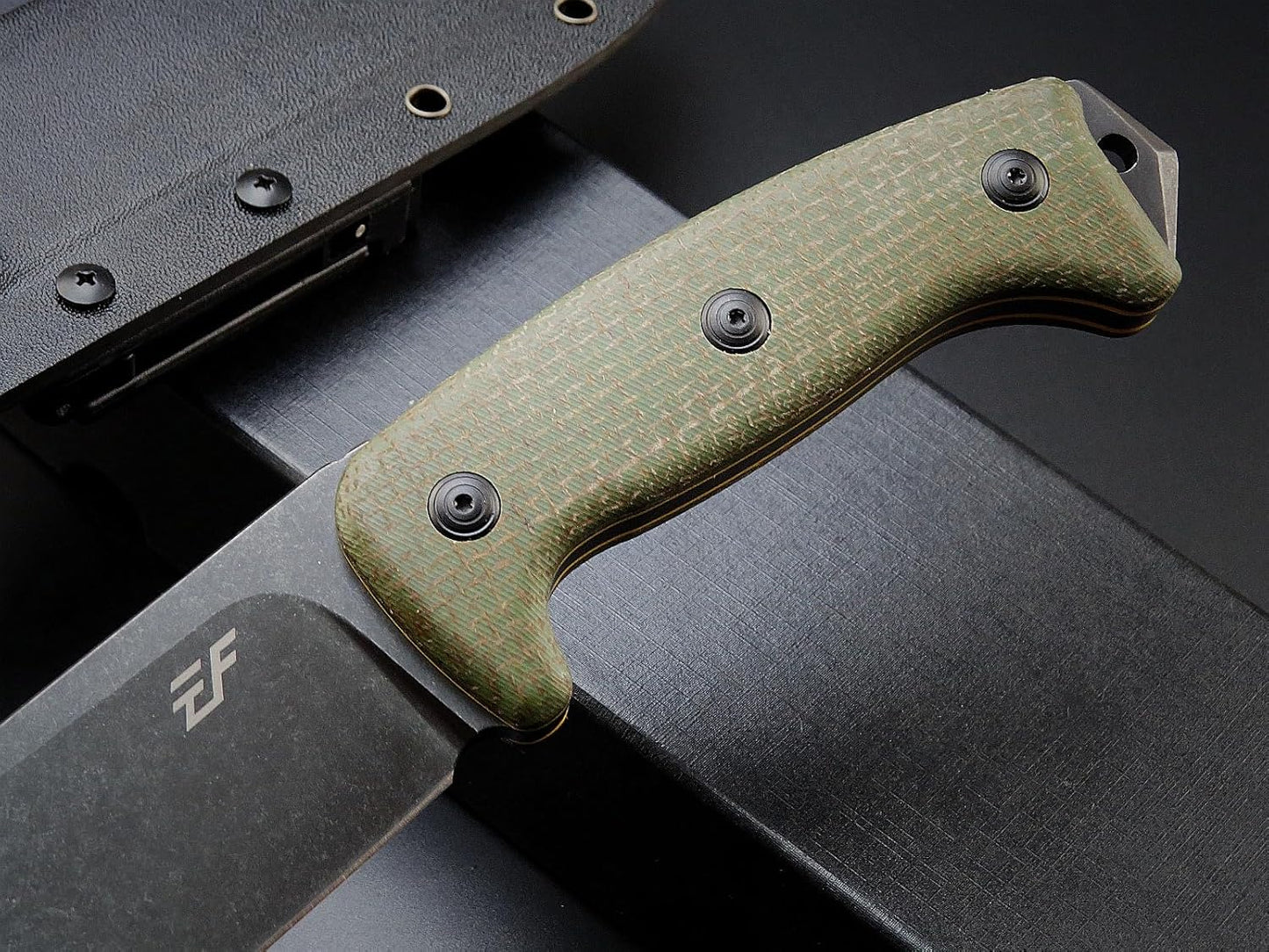 Eafengrow EF148 Fixed Blade Knife AUS-10 Steel Blade Micarta Handle Full Tang EDC Straight Knife for Hunting Camping Bushcraft