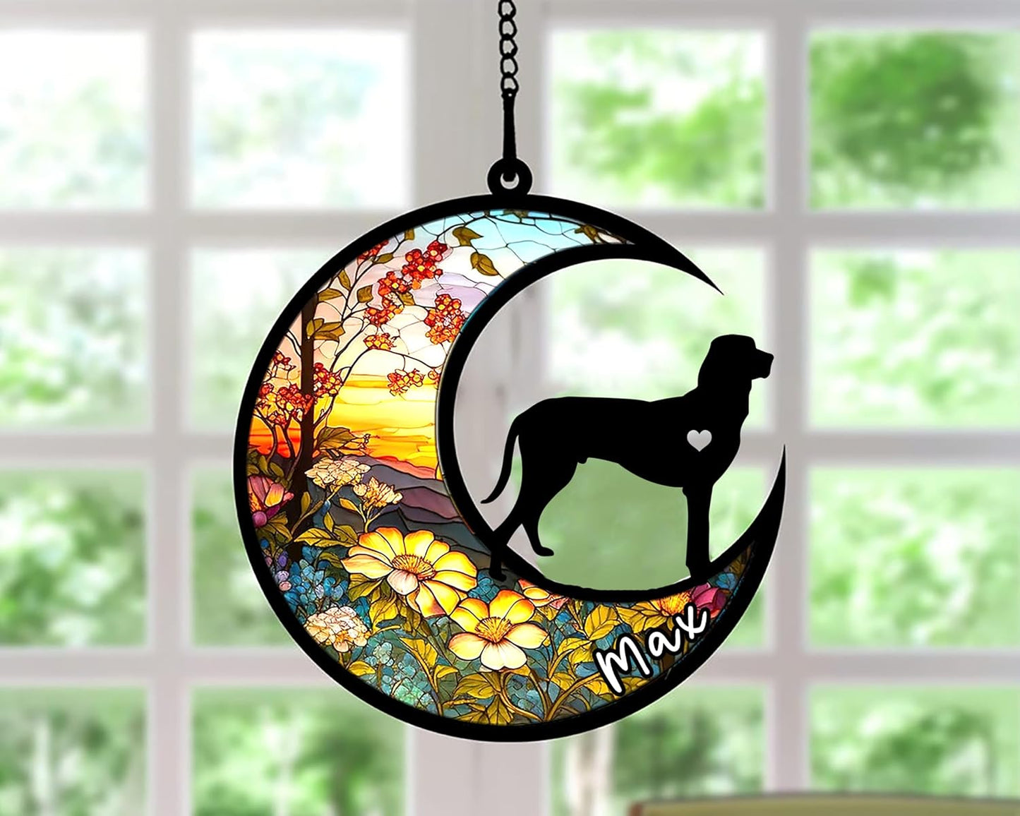 Personalized Dog Memorial, Custom Name Porcelaine Dog Christmas Ornament with Name, Custom Breeds, Pet Loss Light Catcher, Gifts for Lovers Loss of Pet Sympathy on Mothers Day Christmas