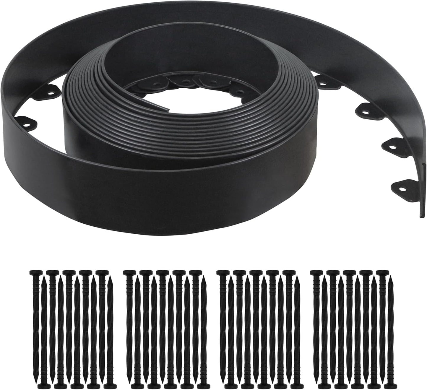 Gardzen Landscape Edging Kit, 40-Foot Long, 3-Inch Tall, No Dig Garden Edging Border for Flower Beds, Tree Rings, Pathways, Includes 40 Spikes