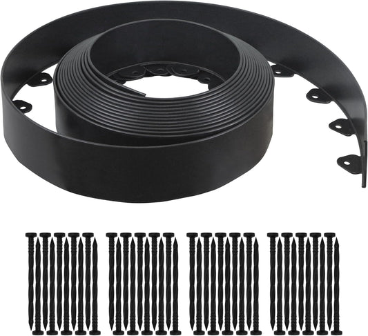 Gardzen Landscape Edging Kit, 40-Foot Long, 3-Inch Tall, No Dig Garden Edging Border for Flower Beds, Tree Rings, Pathways, Includes 40 Spikes